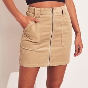 HOLLISTER Size 5 Ultra High Rise Tan / Khaki Corduroy Mini Skirt